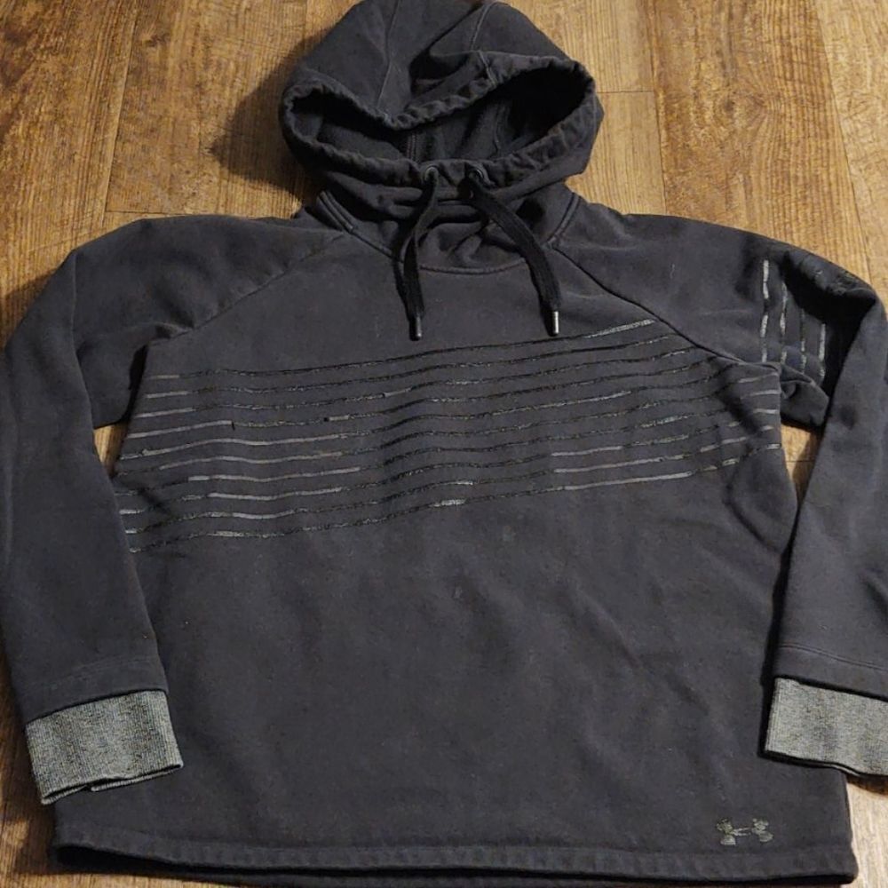 ‎Under armor black On Black hoodie sweatshirt
